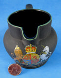 Wedgwood Black Basalt Kenlock Ware Jug Royal Visit Niagra Canada 1901 Pitcher