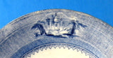 Plate Romantic Staffordshire Siam Blue Transfer 1850s Luncheon Blue And White