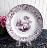 Purple Mulberry Transferware Milesian Luncheon Plate 1850s John Wedge Wood England