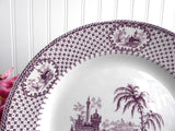 Purple Mulberry Transferware Milesian Luncheon Plate 1850s John Wedge Wood England