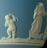 Biscuit Barrel Blue Jasperware Dip Wedgwood Offering To Peace 1880s