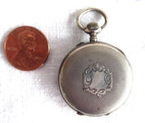 Edwardian Ladies Pocket Watch Chatelaine Enamel 800 Swiss Not Running TLC