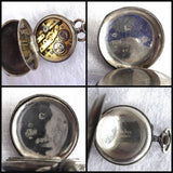 Edwardian Ladies Pocket Watch Chatelaine Enamel 800 Swiss Not Running TLC