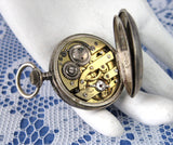 Edwardian Ladies Pocket Watch Chatelaine Enamel 800 Swiss Not Running TLC