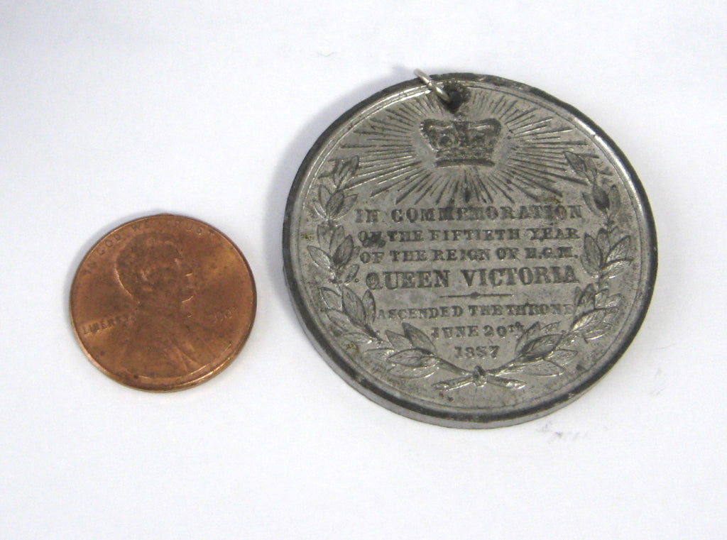 Bronze Golden Jubilee Medal Queen Victoria 1887 50 Years Britannia Sou –  Time Was Antiques