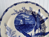 Flow Blue Transfer Aesthetic Movement Plate Ocean Scenes 1890s