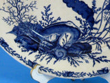 Flow Blue Transfer Aesthetic Movement Plate Ocean Scenes 1890s
