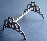 Edwardian Kniferest English Silver Plated Andiron Heart Cut Out Barley Twist 1890-1910