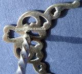 Edwardian Kniferest English Silver Plated Andiron Heart Cut Out Barley Twist 1890-1910