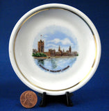 Houses Of Parliament London Souvenir Plate 1890s German Hand Colored