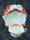 Wileman Pre Shelley Teacup Trio Empire Rust Green Floral Scrolls