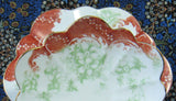 Wileman Pre Shelley Teacup Trio Empire Rust Green Floral Scrolls