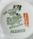 Wileman Pre Shelley Teacup Trio Empire Rust Green Floral Scrolls