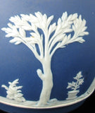 Wedgwood England Biscuit Barrel Blue Jasperware Dip Blue 1890s Sacrifice Figures