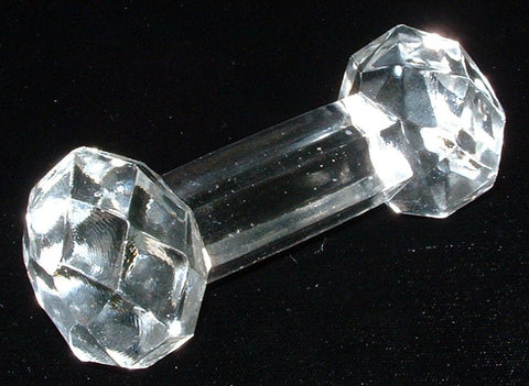 English Antique Kniferest Faceted Glass Barbell Large Carving 1890s Victorian Dining