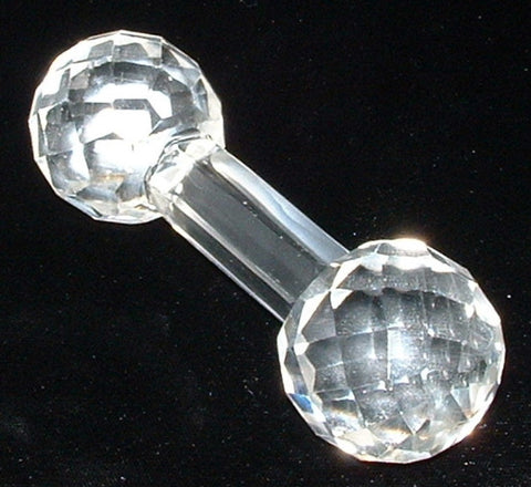 Kniferest Antique Crystal Faceted Barbell Victorian 1890s Carving Rest