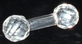 Kniferest Antique Crystal Faceted Barbell Victorian 1890s Carving Rest