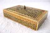 Anglo Indian Sadeli Micro Mosaic Jewelry Box Edwardian Era Ruched Velvet Persian