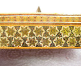 Anglo Indian Sadeli Micro Mosaic Jewelry Box Edwardian Era Ruched Velvet Persian