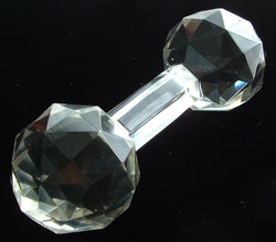 Crystal Barbell Kniferest Edwardian Carving Rest Large Faceted Barbell 1980s