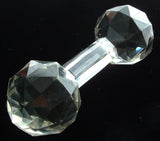 Crystal Barbell Kniferest Edwardian Carving Rest Large Faceted Barbell 1980s