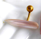 Edwardian Cuff Links Mother Of Pearl Bar Spar Ball And Post Back 1900 Antique Gold Filled