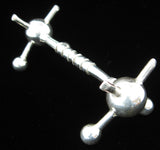 Antique Kniferest English Satellite Ball Ends Large Silver Plate Edwardian 1900-1910