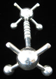 Antique Kniferest English Satellite Ball Ends Large Silver Plate Edwardian 1900-1910