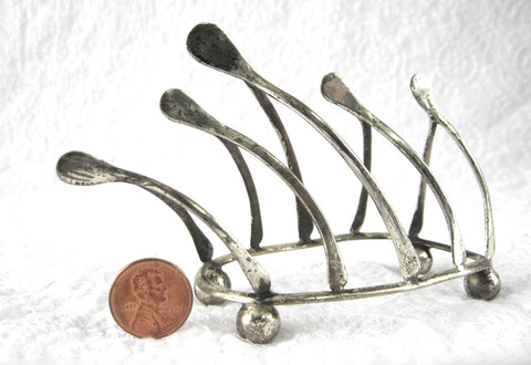 Edwardian Wishbone Toast Rack Toast Points For Pate Ball Feet England