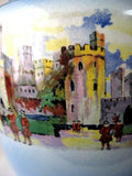 Blue Biscuit Jar New Hall London Tower Barrel England 1910s Kitsch