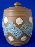 Royal Doulton Silicon Humidor Jar Stoneware Edwardian England Aqua Accents