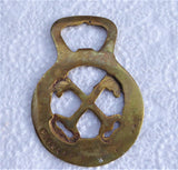 Edwardian Horse Brass Crossed Keys Peerless England 1900 Harness Ornament