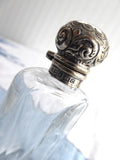 Edwardian Sterling Silver Lid Perfume Sal Volatile Bottle Hand Engraved 1902 Repousse