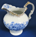 Edwardian Iona Blue Transferware Pitcher Jug Ewer Blue And White E Wedgwood