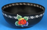 Shelley England Bowl Black 3 Damsons Fruit Art Pottery 1910s Matte Black Edwardian