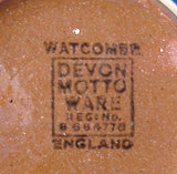 Mottoware Sugar Basin Watcombe Devon Ware Soft Words Win Hard Hearts 1910s
