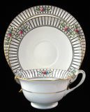 Shelley England Milton Shape Cup Saucer And Plate Roses Stripes 1915