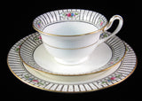 Shelley England Milton Shape Cup Saucer And Plate Roses Stripes 1915