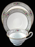 Shelley England Milton Shape Cup Saucer And Plate Roses Stripes 1915