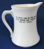 WWI European War Jug No Price Can Be Too High Pitcher Creamer Royal Albert