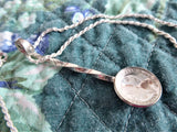 George V Threepence Salt Spoon Sterling Silver Coin Necklace Barley Twist 1920s