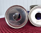 English Salt Dips 4 Art Deco Silver And Cobalt Blue Glass Liners Open Salts 1920-1930s