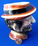 English Character Jug Bearded Man With Cane 1930s Hand Painted Toby Jug Hobo