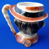English Character Jug Bearded Man With Cane 1930s Hand Painted Toby Jug Hobo