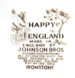 Happy England Luncheon Plate Brown Transferware Johnson Brothers 1940s