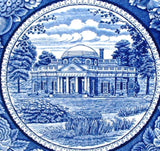 Blue Transferware Dinner Plate Monticello Ridgways 1930s England 9.75 Inches