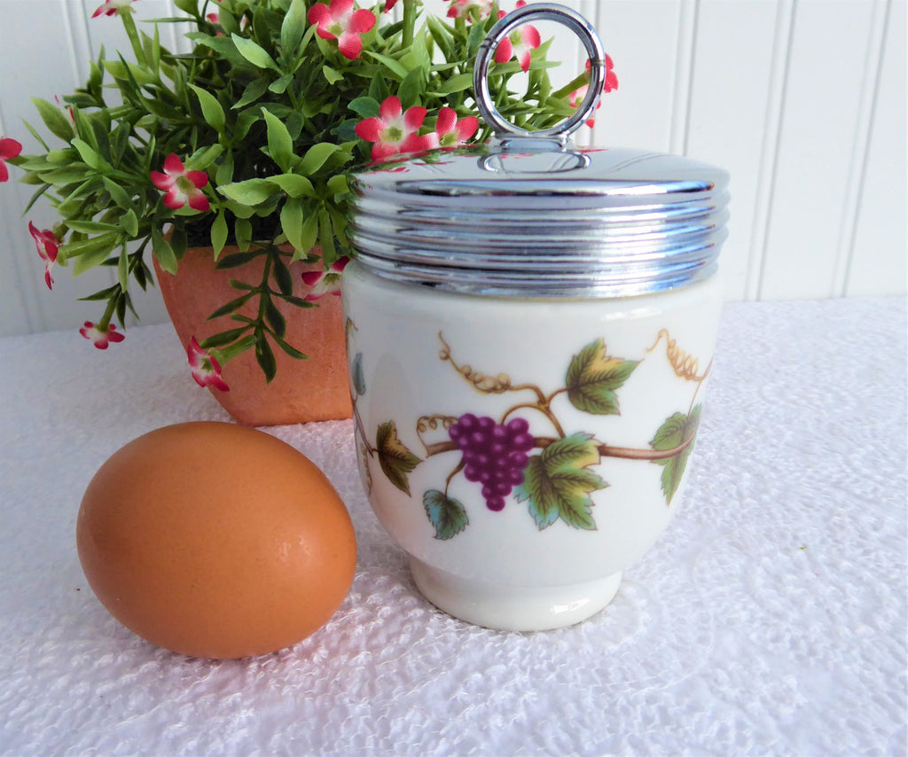 Vintage Royal Worcester Egg Coddler Grape Motif England Porcelain