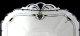 Shelley Art Deco Cake Plate England Enamel Fruit Leaves Queen Anne Shape