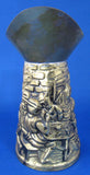 English Pitcher Brass Pub Jug Repousse Playing Cards 1950s Mid Century Decor