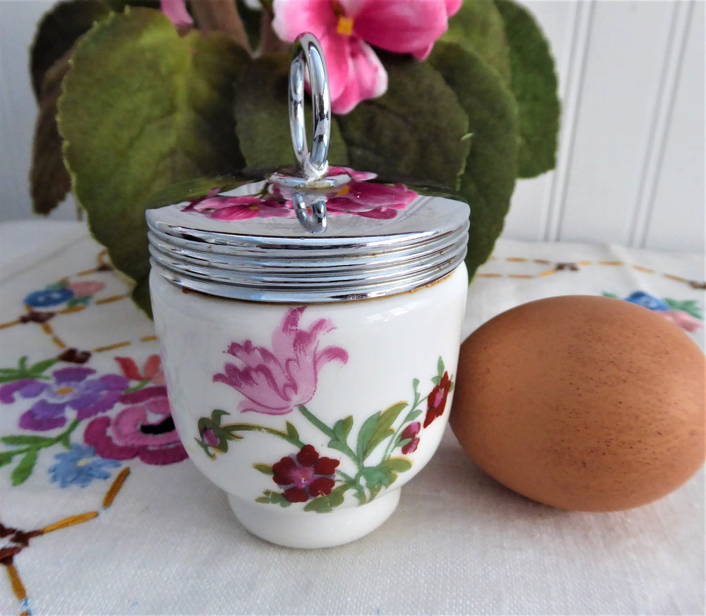 Royal Worcester Woodland Egg Coddler Soft Floral Pattern Vintage